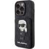 Karl Lagerfeld KLHCP15LSAKKNSCK iPhone 15 Pro 6.1 czarny/black hardcase Saffiano Cardslots and Stand Monogram Ikonik Patch